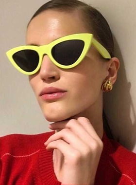 猫眼欧美蹦迪复古风红色太阳眼镜