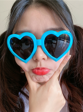 墨镜原宿海边度假桃心太阳眼镜