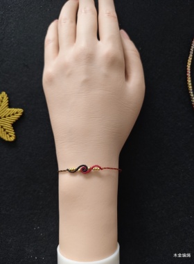 纯手工编织蜡线手绳极细手链如意手绳