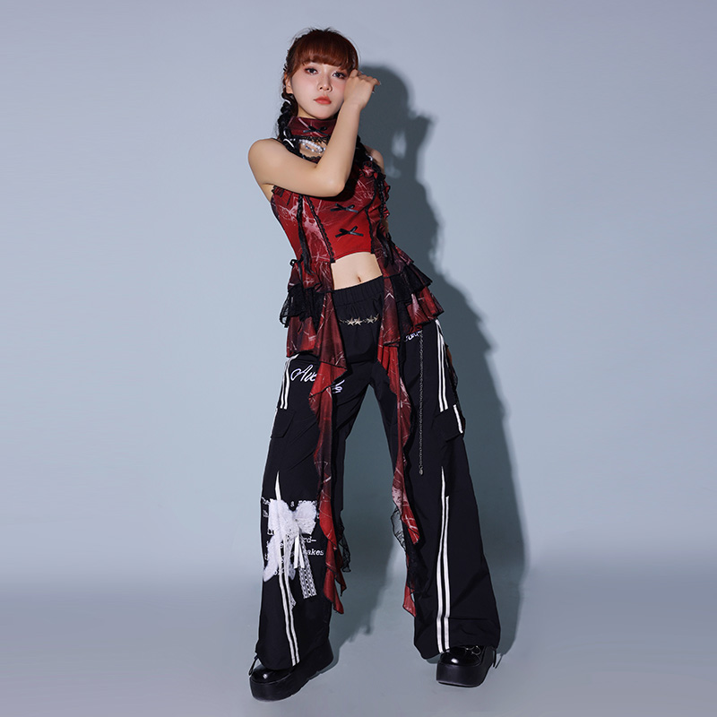 嘻哈街舞演出服女成人爵士舞蹈服2025新款跳舞服装kpop女团打歌服 - 图1