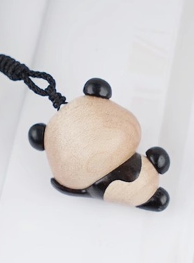 隐山手作原创设计可爱熊猫吊坠挂件钥匙扣挂饰情侣520小礼品