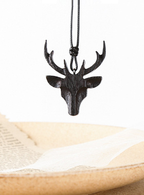 隐山一鹿有你木质七夕送男友吊坠