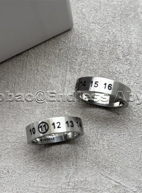 MMM风格925银数字刻印戒指情侣