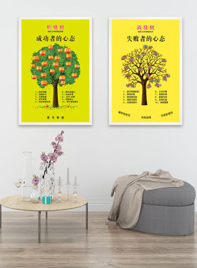 活动室有框格言实木装饰画