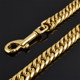 17MM wide double ring six-sided grinding large dog load-bearing titanium steel stainless steel pet dog leash genuine leather dog leash