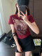 AMR UU ເດັກຍິງຮ້ອນ T-shirt, ແບບຕ່າງປະເທດຂະຫນາດໃຫຍ່, ແບບສັ້ນ, cat ງາມ, ພິມຫຼຸດຜ່ອນອາຍຸ, slimming ສັ້ນແມ່ຍິງ summer ຮູບແບບໃຫມ່