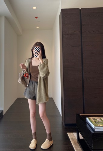 AMR UU◆搭配神器 大长腿高腰宽松阔腿短裤pu皮裤女2024秋冬新款 - 图1