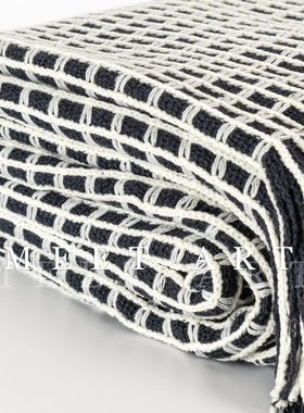 推荐！！现代简约轻奢灰蓝色流苏搭毯 样板房床尾沙发 卧室飘窗毯