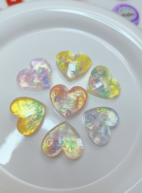 【对对碰】透明爱心diy树脂发夹奶油胶手机壳材料平底创意潮流