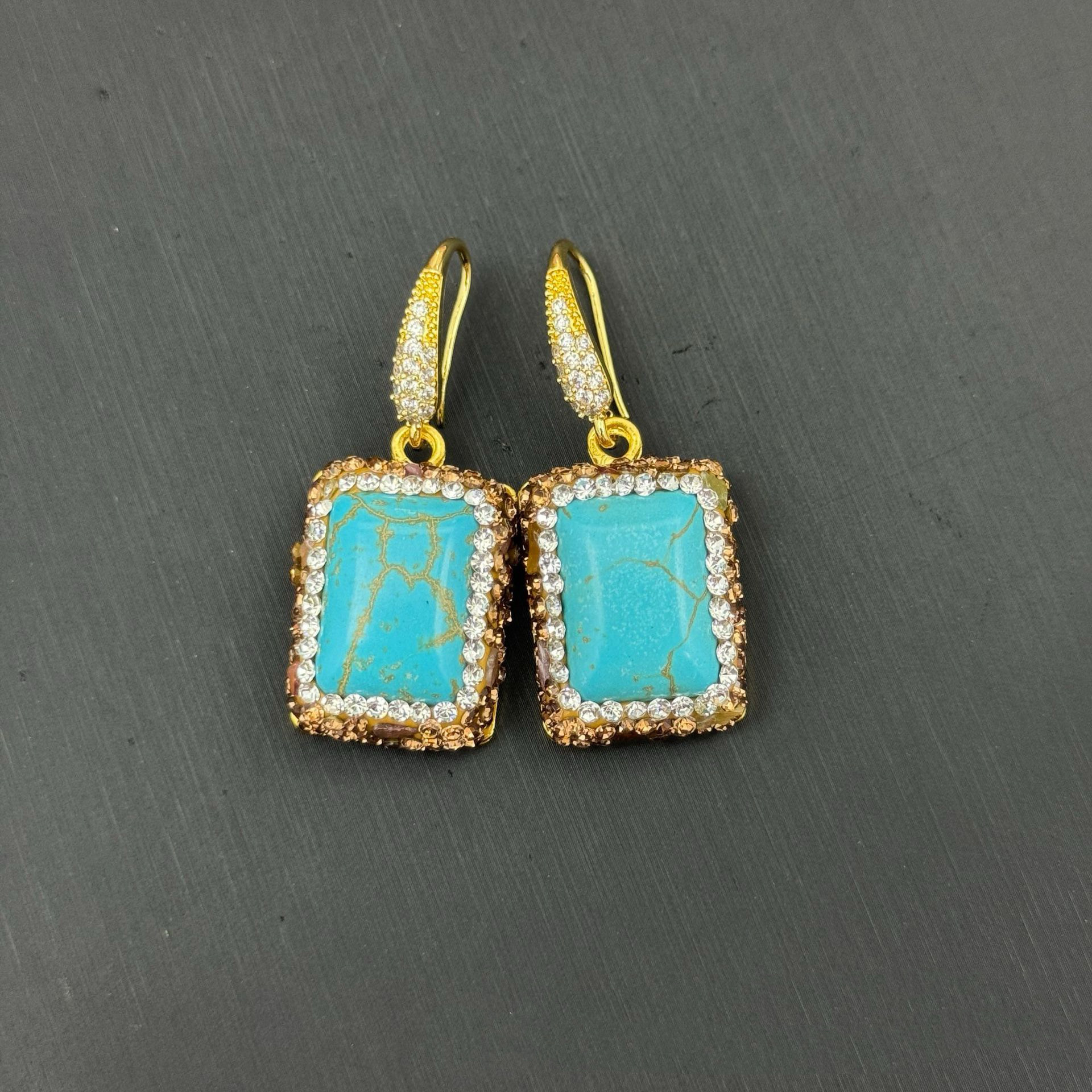 新款复古宫廷风松石项链女小众设计感高级轻奢毛衣链手镯耳饰戒指,淘宝优惠券,粉丝福利购,淘宝优惠卷