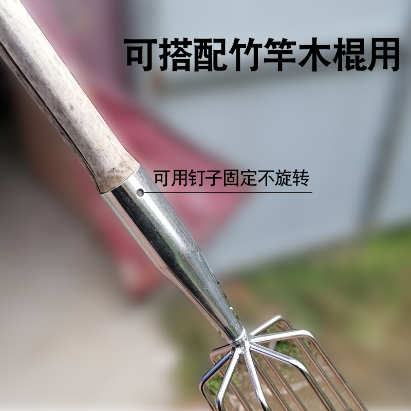 鱼叉不锈钢头鱼叉头老式叉子不锈钢多功能大倒刺叉纯手工加厚鱼叉-图0