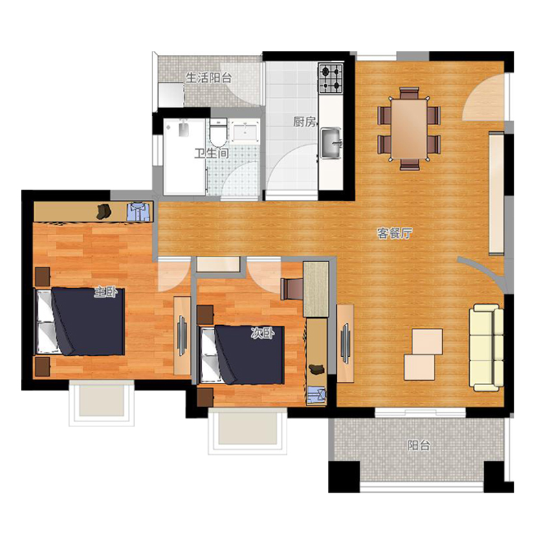 Graphic design, apartment renovation, house decoration plan, self-built house layout, structure size, space planning CAD drawing