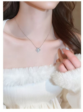 「幸运四叶草」S925纯银项链女轻奢小众设计高级感送女友生日礼物