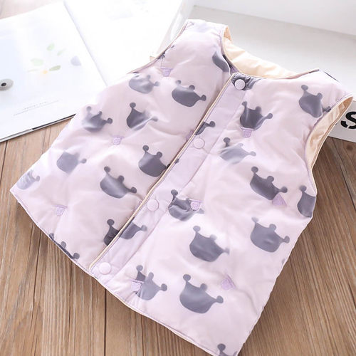 90白鸭绒 女童羽绒马甲 儿童宝宝多色卡通坎肩保暖内胆背心冬新款 - 图0