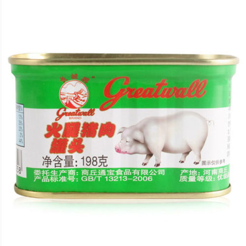 长城牌小白猪火腿猪肉罐头198g早餐小猪午餐肉即食户外下饭菜火锅 - 图2