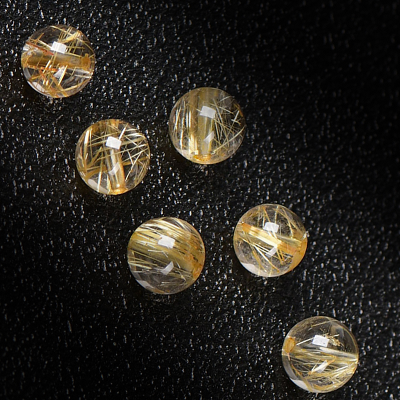 巴西金发晶散珠diy珠子串珠饰品配件材料钛晶黄发金水晶手串配珠-图1
