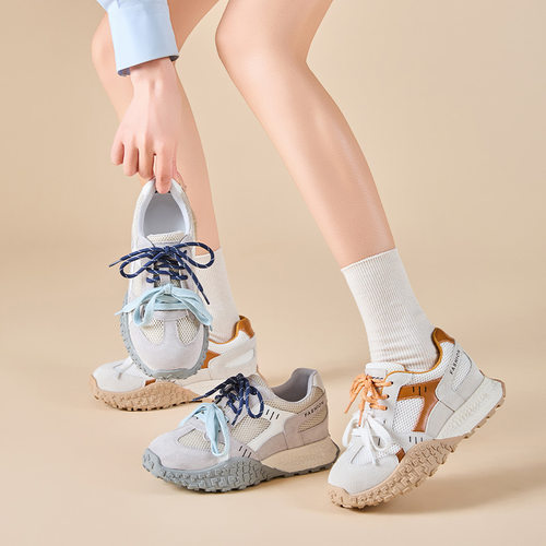 7CM内增高网面透气厚底德训鞋女鞋软底不累脚2026春夏新阿甘鞋女 - 图1