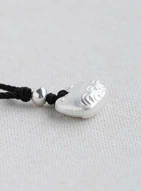 足银福锁祥云福胖实心吊坠女纯银项链男生情侣锁骨链小众轻奢礼物