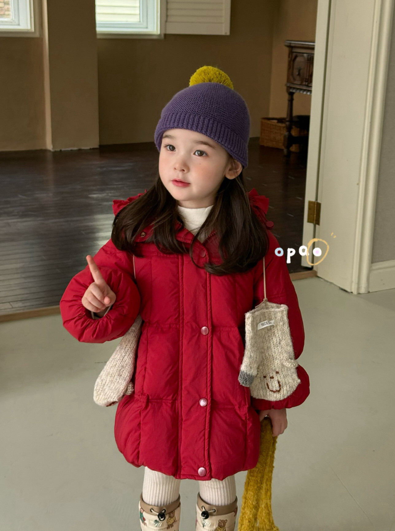 凡妈童装2025冬季新款女童小童韩版可爱花瓣帽连帽中长羽绒服洋气,淘宝优惠券,粉丝福利购,淘宝优惠卷