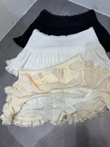 法式少女蛋糕裙夏季新款甜美蕾丝花边防走光芭蕾风高腰蓬蓬裙短裙 - 图2