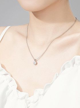 纯银星芒雪花项链轻奢礼物送女友