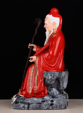月老月下老人神像红衣树脂居家供奉正缘尊神家用客厅桌面姻缘摆件