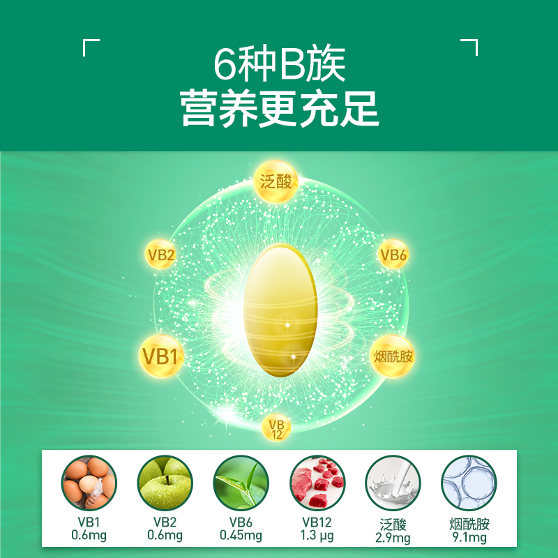 红桃k官方旗舰店红桃K复合维生素b族片b族维生素片多种维生素熬夜维生素B1B2B6B122