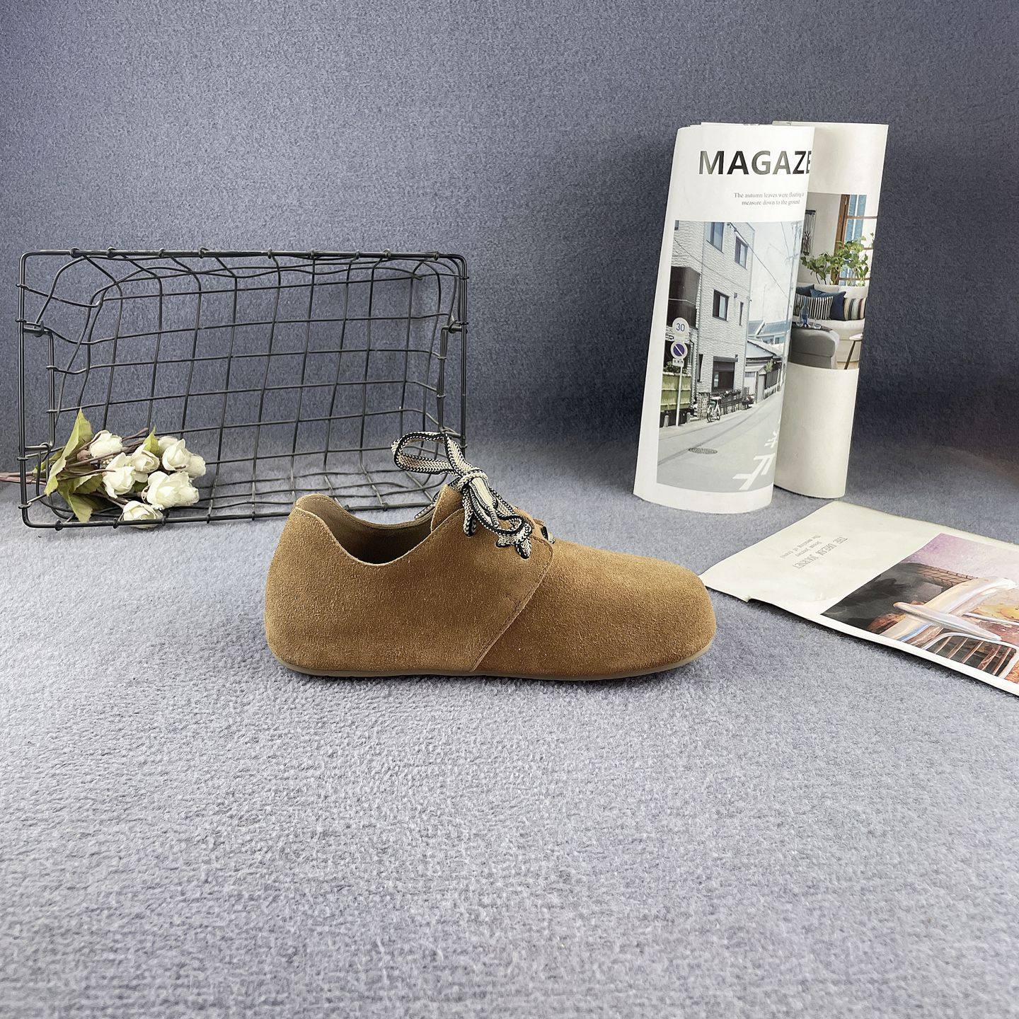 真皮专柜断码春秋新款磨砂牛皮平底内增高全包复古系带勃肯鞋女鞋,淘宝优惠券,粉丝福利购,淘宝优惠卷