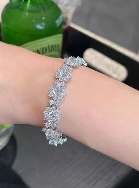 锆石微镶太阳花手链女高级满钻石ins小众设计潮花朵闺蜜手饰