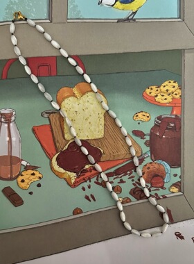 小众设计天然牛津贝串珠长款项链女高级感毛衣链ins风清新百搭配