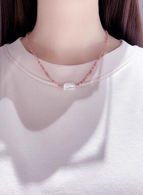 美拉德天然黄虎眼石淡水珍珠项链