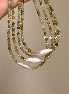 小众设计美拉德天然石短锁骨项链