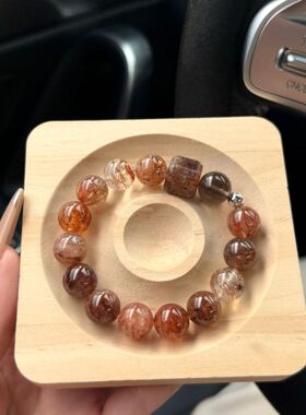 天然黑金超七方糖水晶手串招财转运高级感设计送朋友闺蜜代发