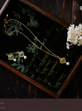 精美国风纯银珍珠祖母绿项链