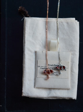 s925纯银镶嵌天然红石榴石项链