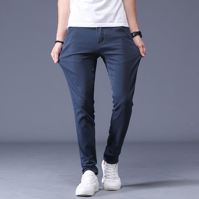 Casual Pants Men Cotton Slim Fit Chinos Fashion Trousers 38-图0