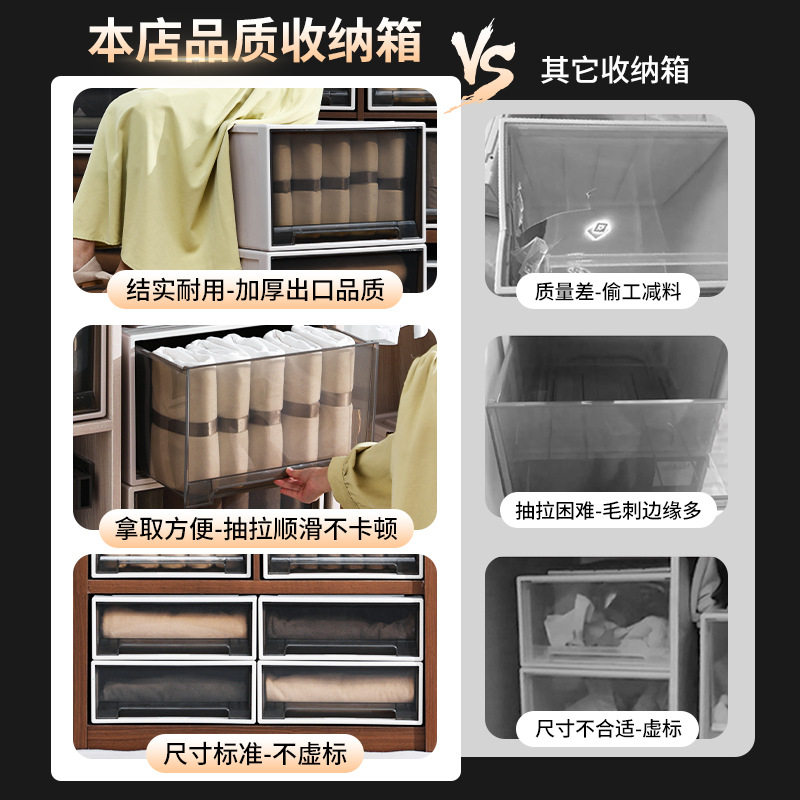 欧式抽屉式储物箱衣服化妆品收纳盒收纳抽屉家用收纳柜衣物收纳箱,淘宝优惠券,粉丝福利购,淘宝优惠卷