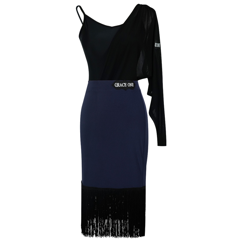 GRACEONE拉丁舞服女夏季新款吊带上衣专业国标舞蹈练功服套装儿童 - 图3