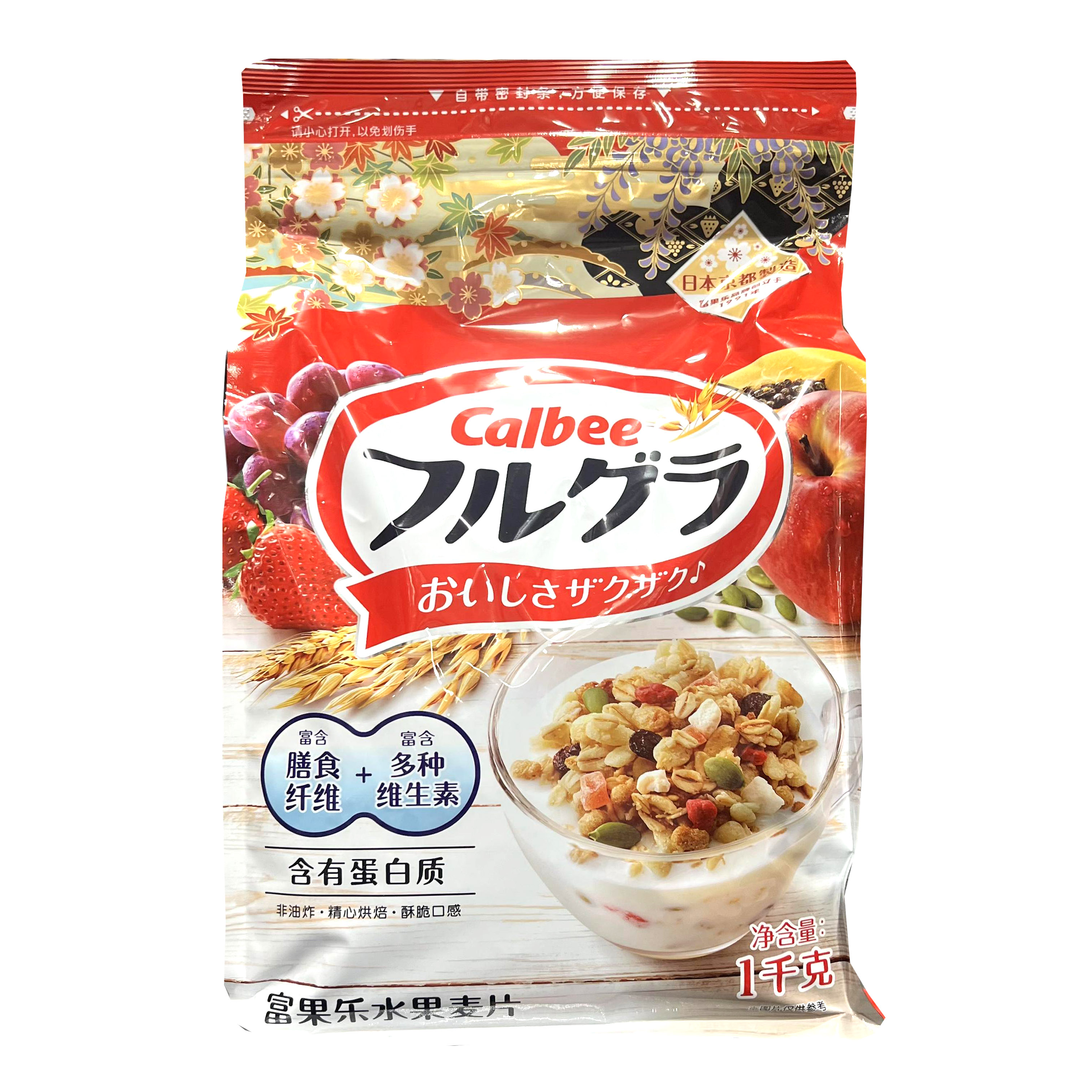 上海山姆代购日本进口CALBEE富果乐原味水果麦片1000g即食酥脆香 - 图3