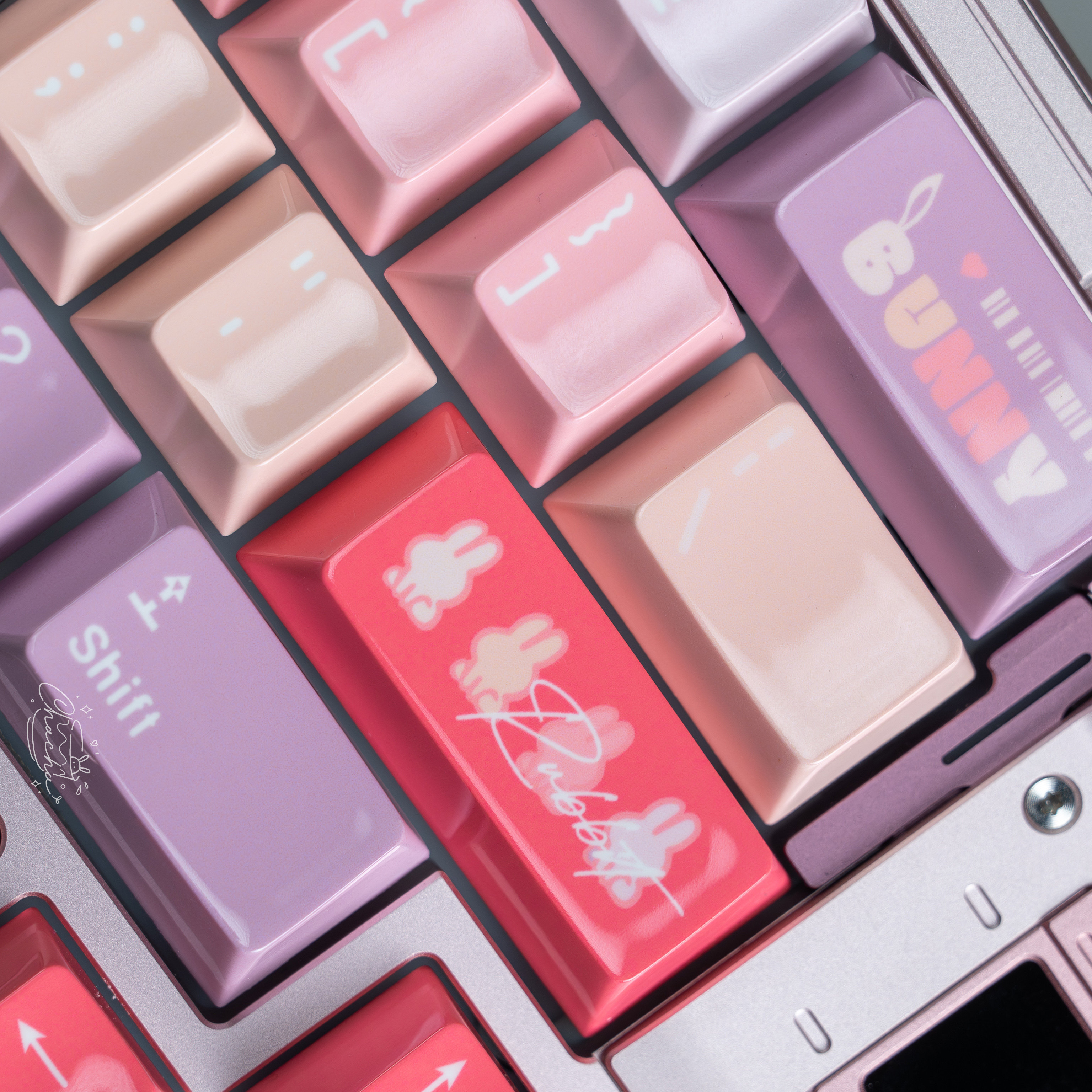 HolaBunny梦幻粉紫色兔子 光面亮面原厂键帽小蜜蜂机械磁轴星黛露,淘宝优惠券,粉丝福利购,淘宝优惠卷