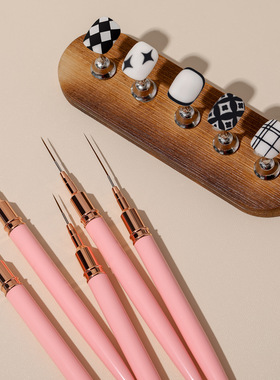 拉线笔美甲店专用彩绘画花线条涂鸦软描绘晕染笔粉色杆长画画笔刷