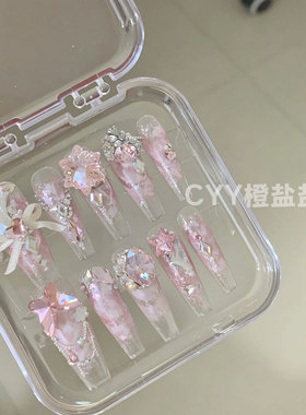 网红爆款雪花耳钉系列美甲饰品尖底异形钻新款白色指甲装饰