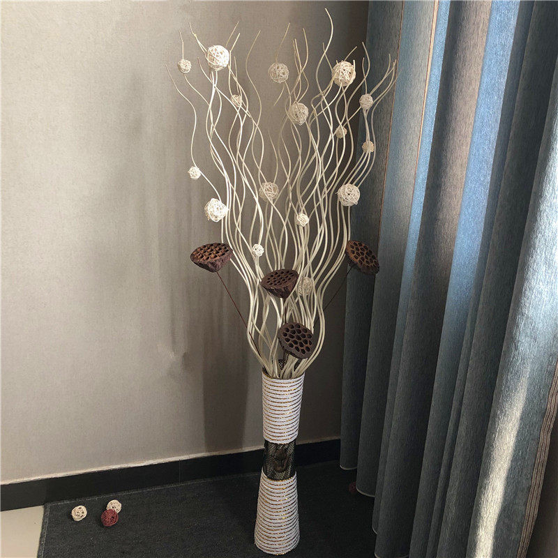 客厅干树枝装饰插花摆件创意高枝花束大型落地花简约居家摆设套装_虎窝淘