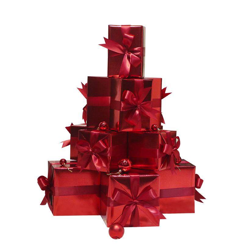 圣诞装饰礼盒大红亮红正红橱窗布展美陈道具活动堆头春节元旦新年,淘宝优惠券,粉丝福利购,淘宝优惠卷