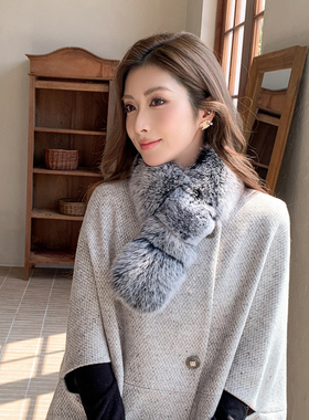 A*P同款芬兰真毛围巾冬季保暖