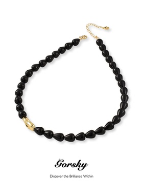 小众百搭～GORSKY黑色玛瑙项链