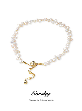 轻奢小众GORSKY不规则形珍珠项链