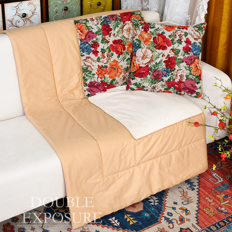 抱枕被复古风多功能二合一毛毯两用加厚办公室午睡车载靠枕折叠,淘宝优惠券,粉丝福利购,淘宝优惠卷