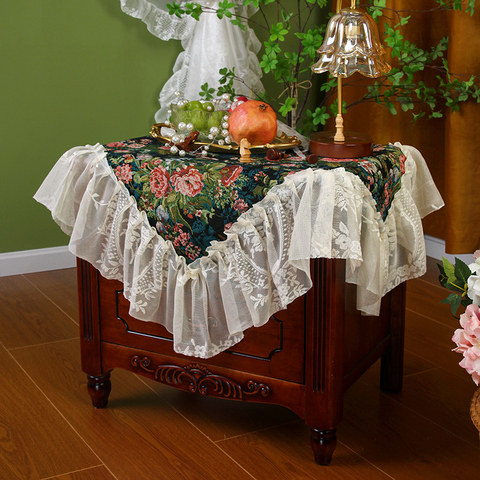 美式餐桌布高级感复古风蔷薇花长方圆形客厅茶几多用防尘盖巾罩,淘宝优惠券,粉丝福利购,淘宝优惠卷