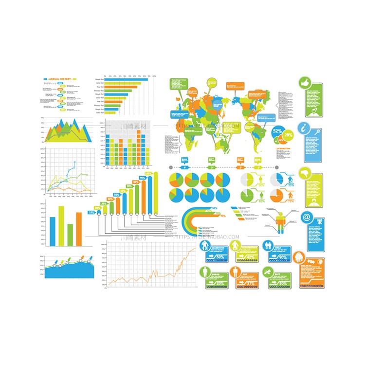 信息图表模板可视化数据创意分析图形排版icon海报AI矢量素材模版-图1
